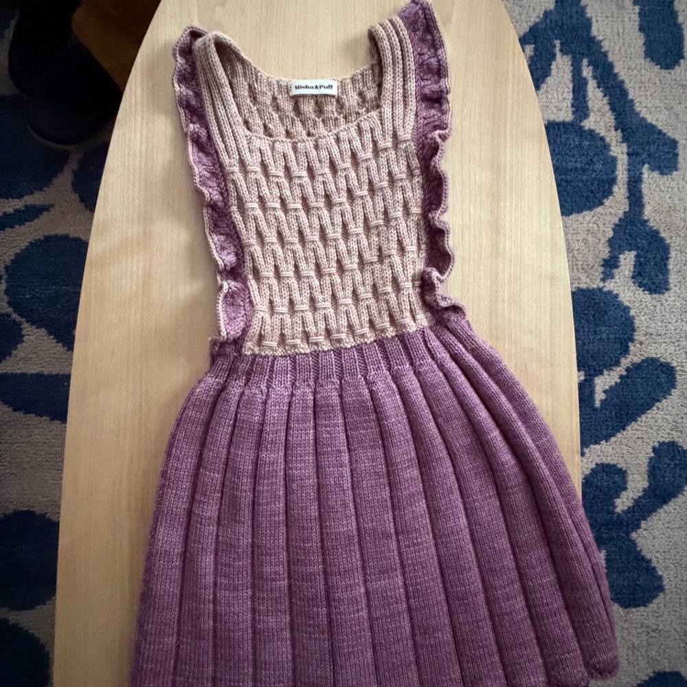 Misha & Puff girls knit pinafore dress wool nwot size 7/8